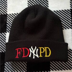 Kids Black Beanie with Embroidered Letters